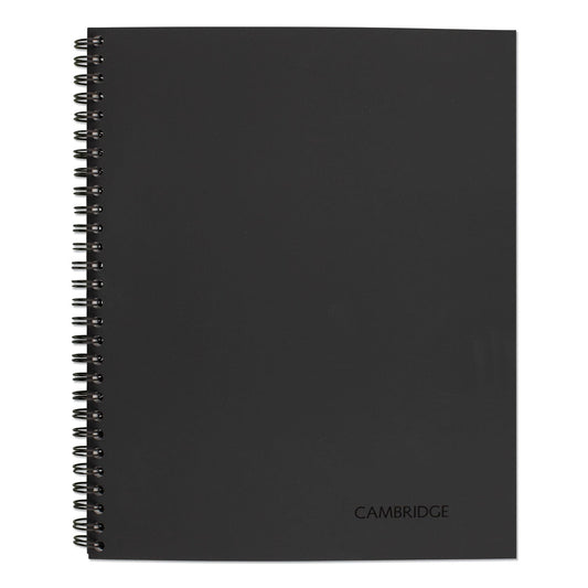 Cambridge Wirebound Business Notebook, 1 Subject, Wide/Legal Rule, Black Cover, 11 x 8.5, 80 Sheets