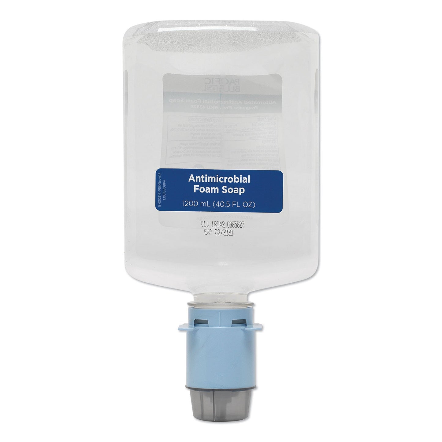 Georgia Pacific Pacific Blue Ultra Automated Foam Soap Refill, Antimicrobial, E2 Rated, Fragrance-Free, 1,200 mL, 3/Carton