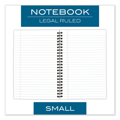 Cambridge Wirebound Business Notebook, 1 Subject, Wide/Legal Rule, Black Cover, 8 x 5, 80 Sheets