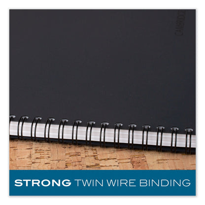 Cambridge Wirebound Business Notebook, 1 Subject, Wide/Legal Rule, Black Cover, 8 x 5, 80 Sheets