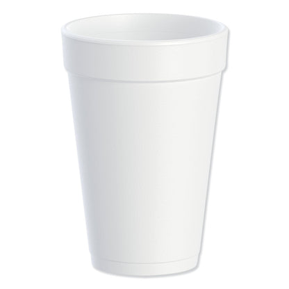 Dart Foam Drink Cups, 16 oz, White, 25/Bag, 40 Bags/Carton