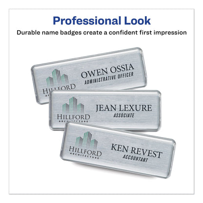 Avery The Mighty Badge Name Badge Inserts, 1 x 3, Clear, Inkjet, 20/Sheet, 5 Sheets/Pack