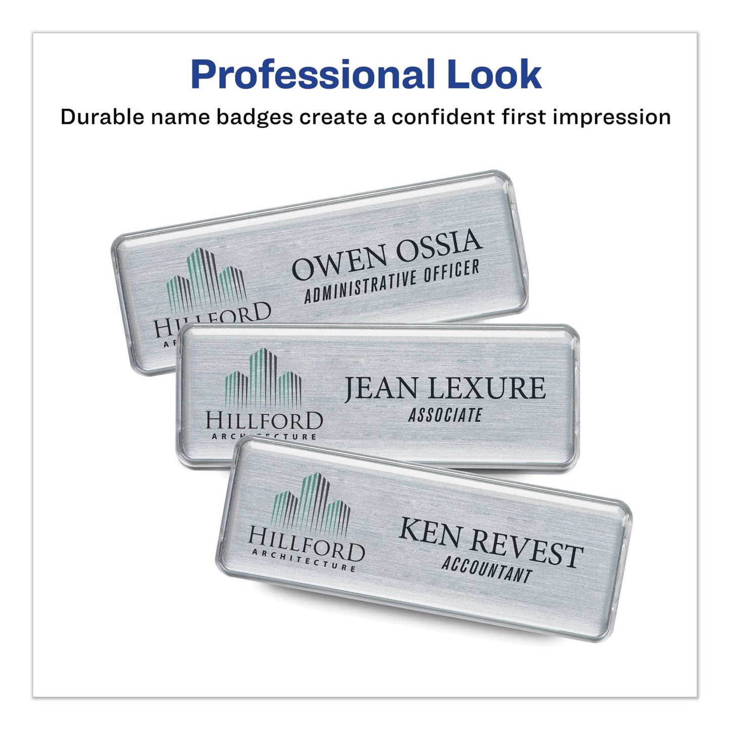 Avery The Mighty Badge Name Badge Inserts, 1 x 3, Clear, Laser, 20/Sheet, 5 Sheets/Pack