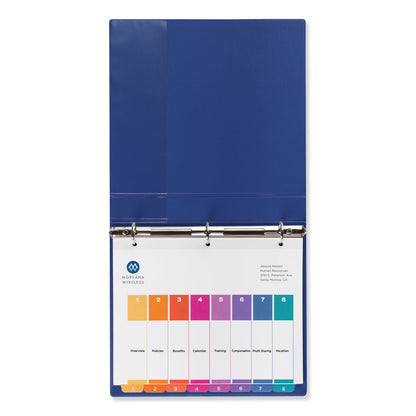 Avery Customizable TOC Ready Index Multicolor Tab Dividers, 8-Tab, 1 to 8, 11 x 8.5, White, Traditional Color Tabs, 1 Set