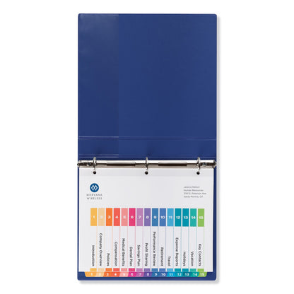 Avery Customizable TOC Ready Index Multicolor Tab Dividers, 15-Tab, 1 to 15, 11 x 8.5, White, Traditional Color Tabs, 6 Sets