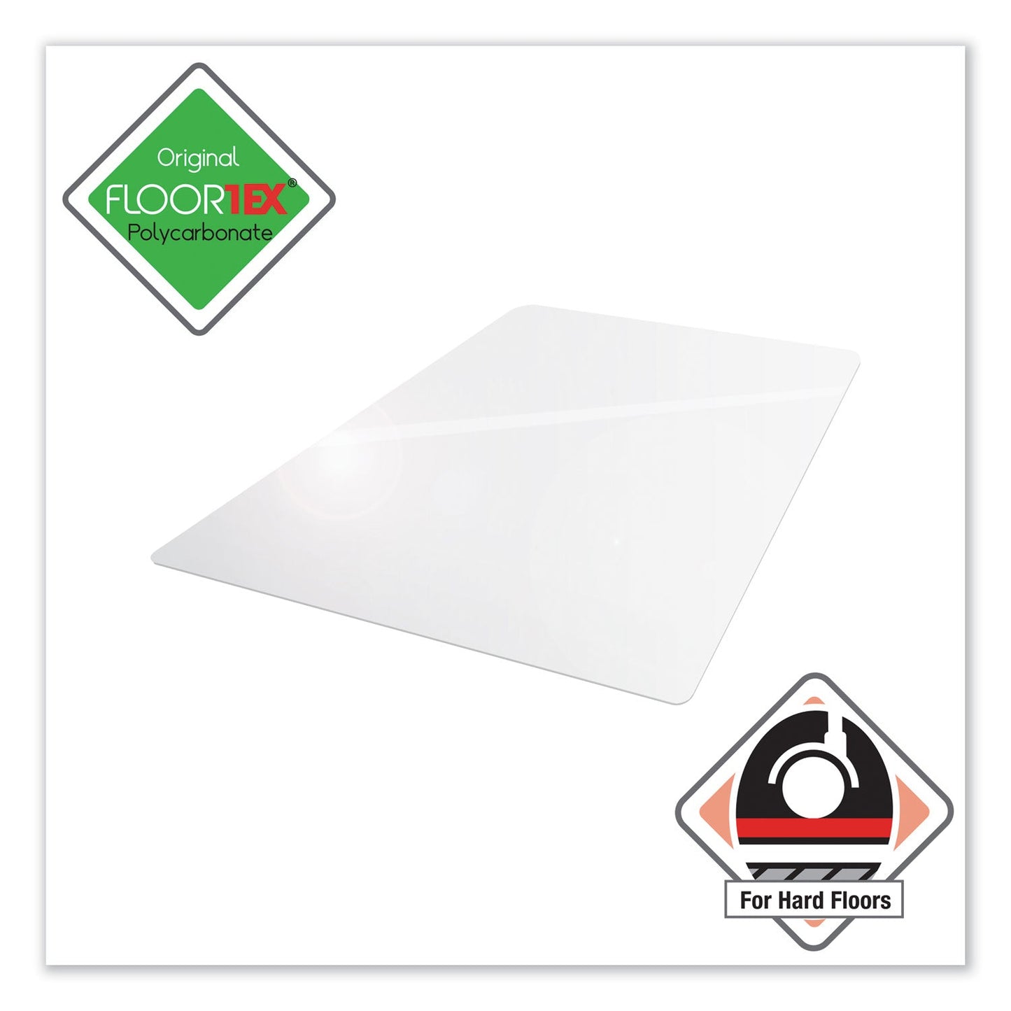 Floortex Cleartex Ultimat XXL Polycarbonate Chair Mat for Hard Floors, 60 x 79, Clear