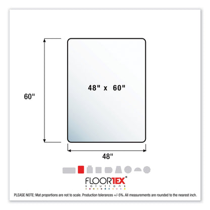 Floortex Cleartex Ultimat Polycarbonate Chair Mat for High Pile Carpets, 60 x 48, Clear