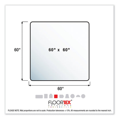 Floortex Cleartex Ultimat XXL Polycarb. Square General Office Mat for Carpets, 60 x 60, Clear
