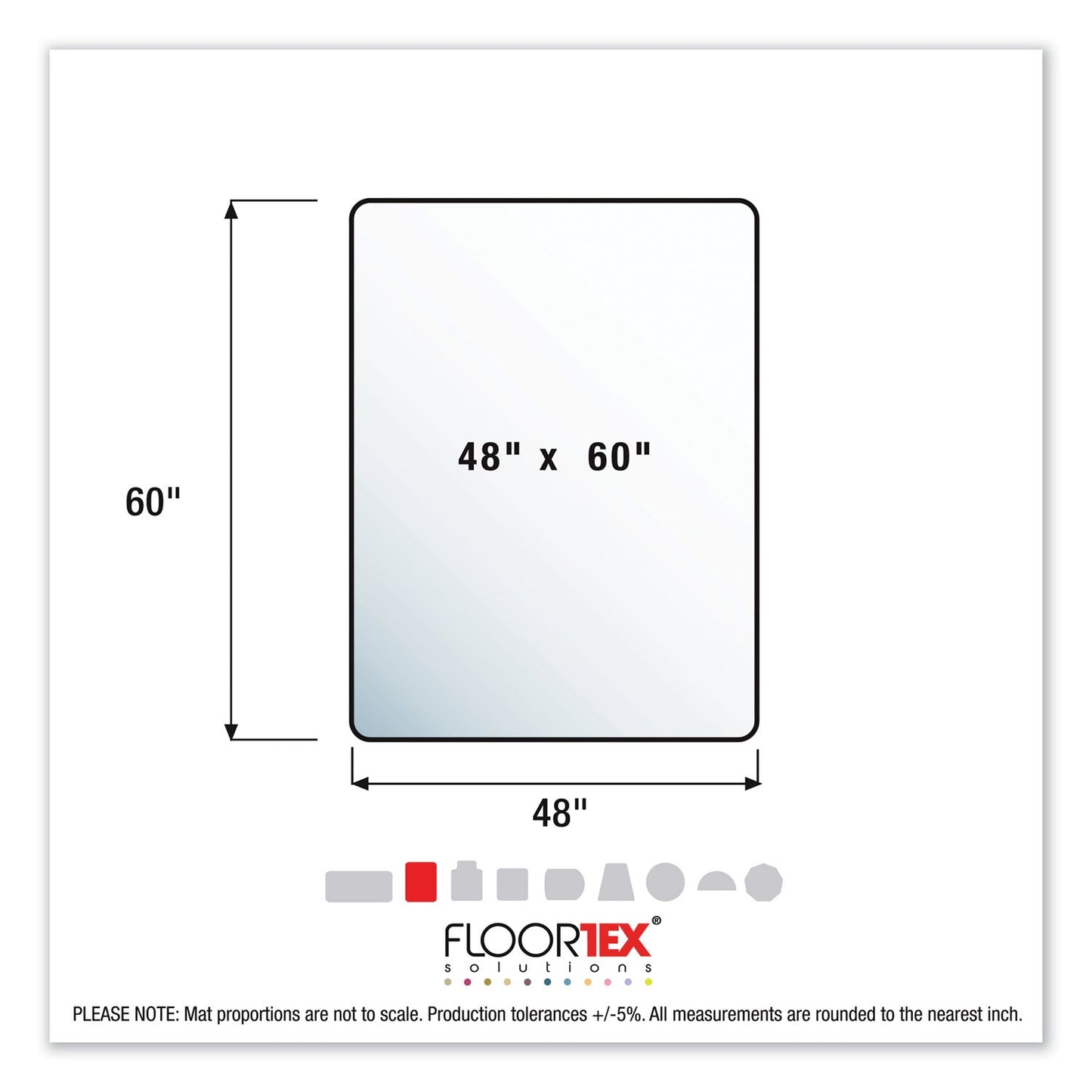 Floortex Cleartex Unomat Anti-Slip Chair Mat for Hard Floors/Flat Pile Carpets, 60 x 48, Clear