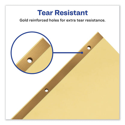Avery Preprinted Laminated Tab Dividers with Gold Reinforced Binding Edge, 12-Tab, Jan. to Dec., 11 x 8.5, Buff, 1 Set