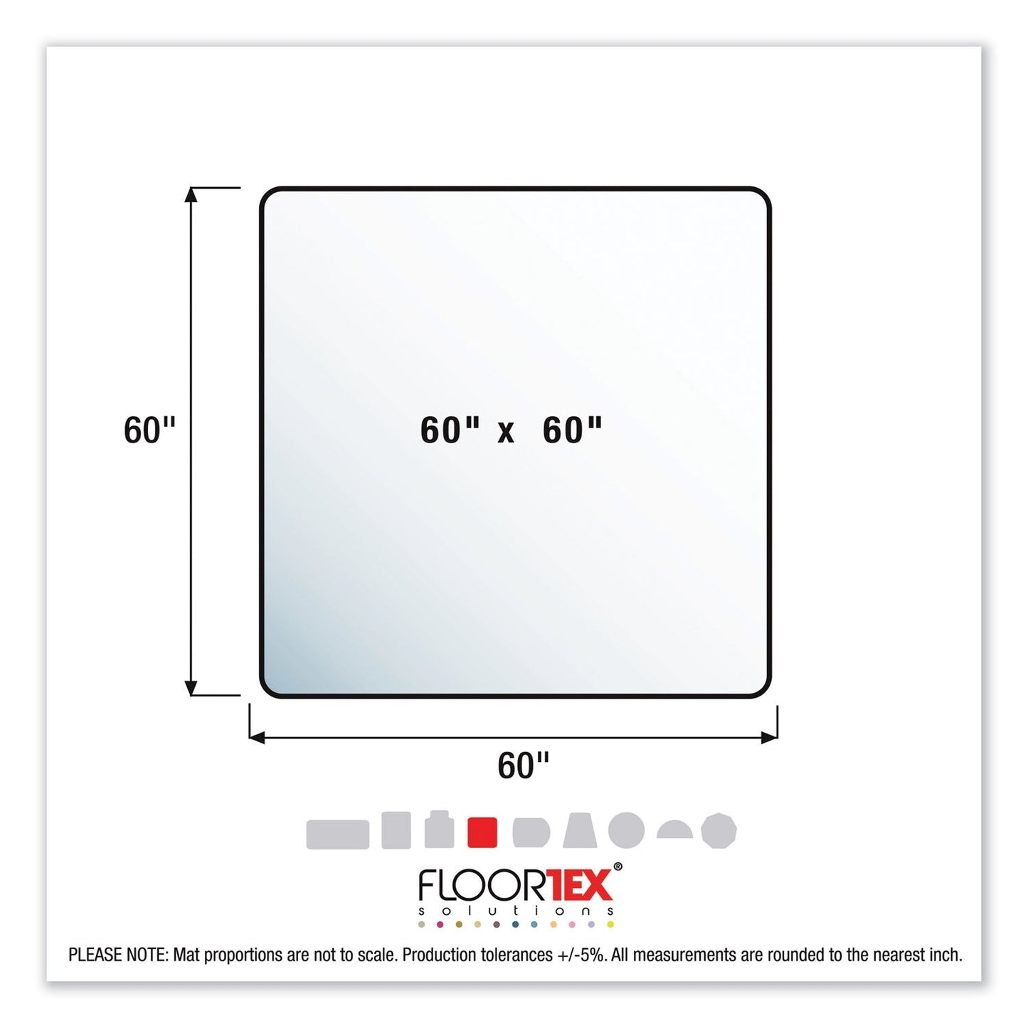 Floortex Cleartex Ultimat XXL Polycarbonate Chair Mat for Hard Floors, 60 x 60, Clear