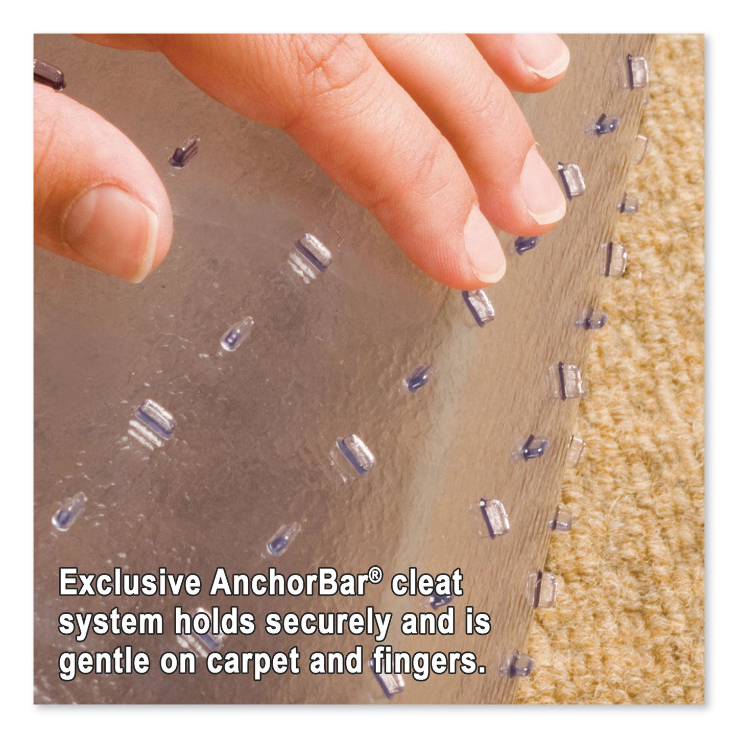 ES Robbins EverLife Light Use Chair Mat for Flat to Low Pile Carpet, Rectangular, 46" x 60", Clear