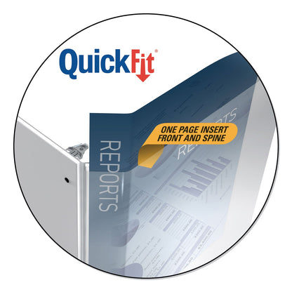 Stride QuickFit Landscape Spreadsheet Round Ring View Binder, 3 Rings, 1" Capacity, 11 x 8.5, White
