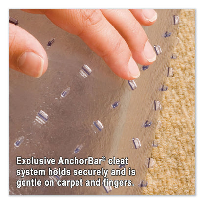 ES Robbins EverLife Intensive Use Chair Mat for High Pile Carpet, Rectangular with Lip, 36" x 48", Clear