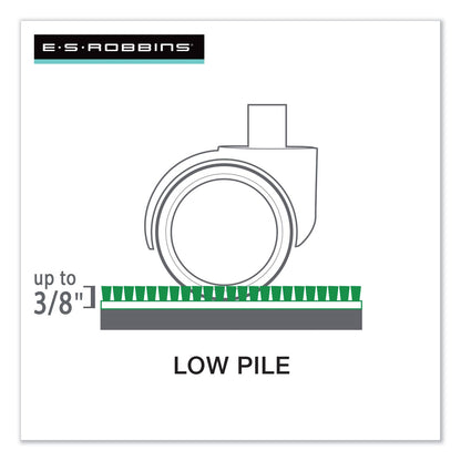 ES Robbins EverLife Moderate Use Chair Mat for Low Pile Carpet, Rectangular with Lip, 36" x 48", Clear