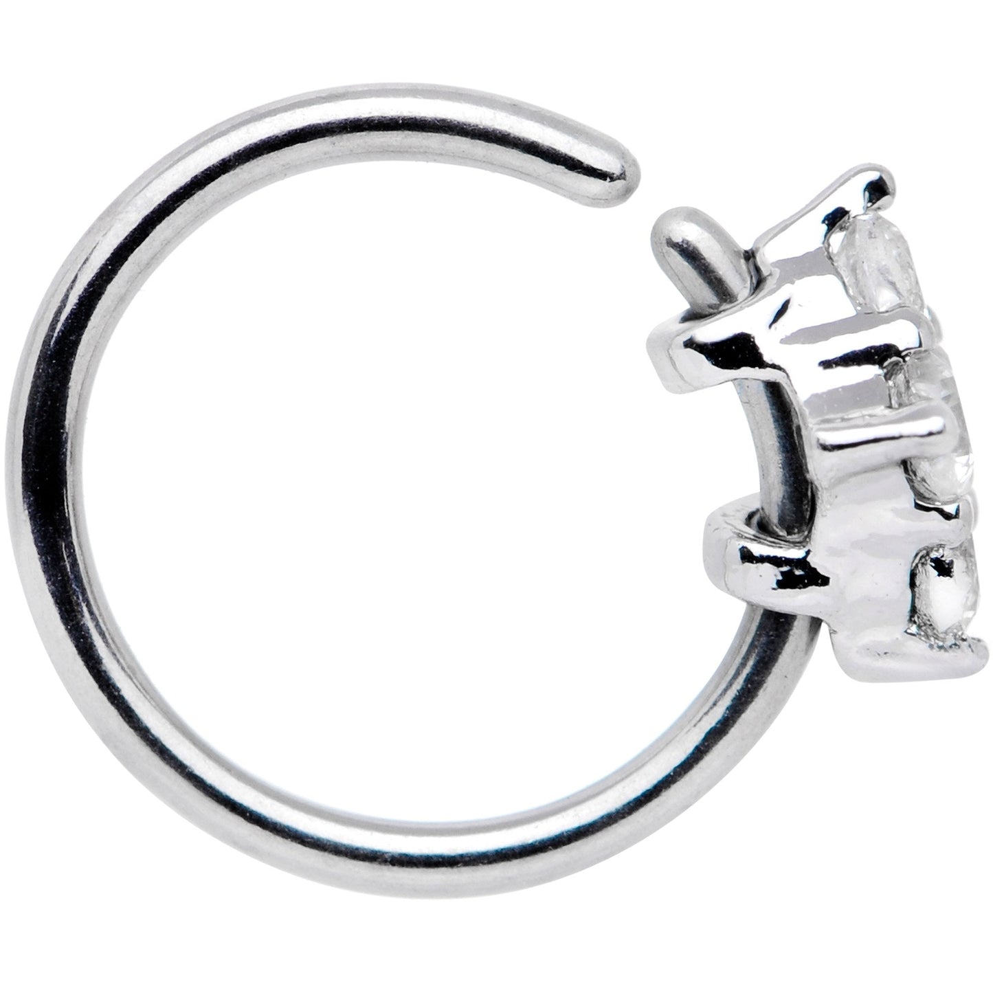 20G 5/16 Clear CZ Gem Cluster Seamless Circular Ring
