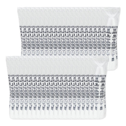 Dart Foam Drink Cups, 12 oz, White, 1,000/Carton