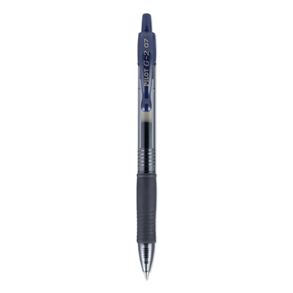 Pilot G2 Premium Gel Pen, Retractable, Fine 0.7 mm, Blue Ink, Smoke Barrel, Dozen