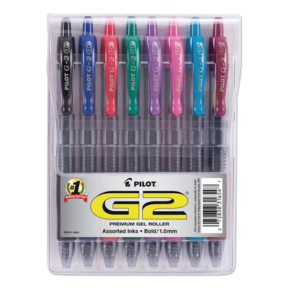 Pilot G2 Premium Gel Pen Convenience Pack, Retractable, Bold 1 mm, Assorted Ink and Barrel Colors, 8/Pack