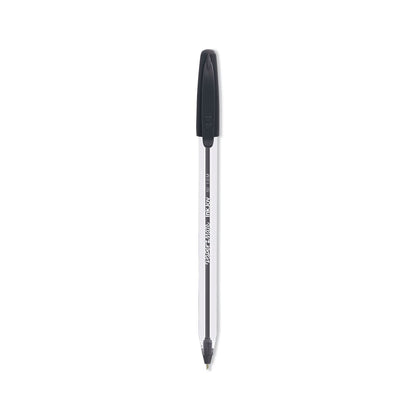 Paper Mate InkJoy 50ST Ballpoint Pen, Stick, Medium 1 mm, Black Ink, Clear Barrel, Dozen