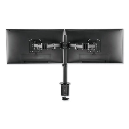 Alera AdaptivErgo Pole-Mounted Dual Monitor Arm for 30" Monitors, 360 deg Rotation, 30 deg Tilt, 360 deg Pan, Black, Supports 22 lb