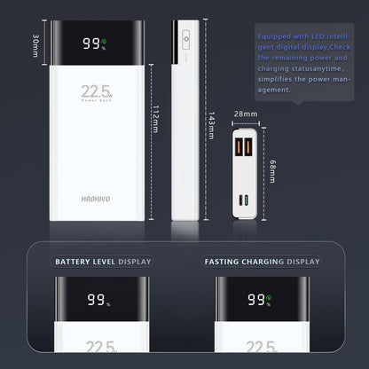 HAOHIYO 22.5W Fast Charging 20000Mah Power Bank with Display 4-Port USB Ports Portable Charger for Devices