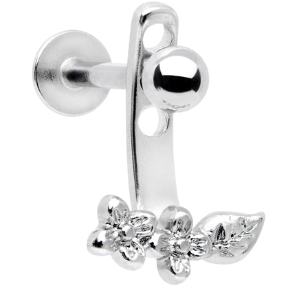 16G 3/8 Leafy Flowers Dangle Cartilage Tragus Helix Piercing