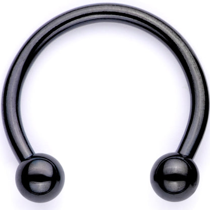 16G 3/8 Pink Faux Opal Black Anodized Horseshoe Closure Ring Set