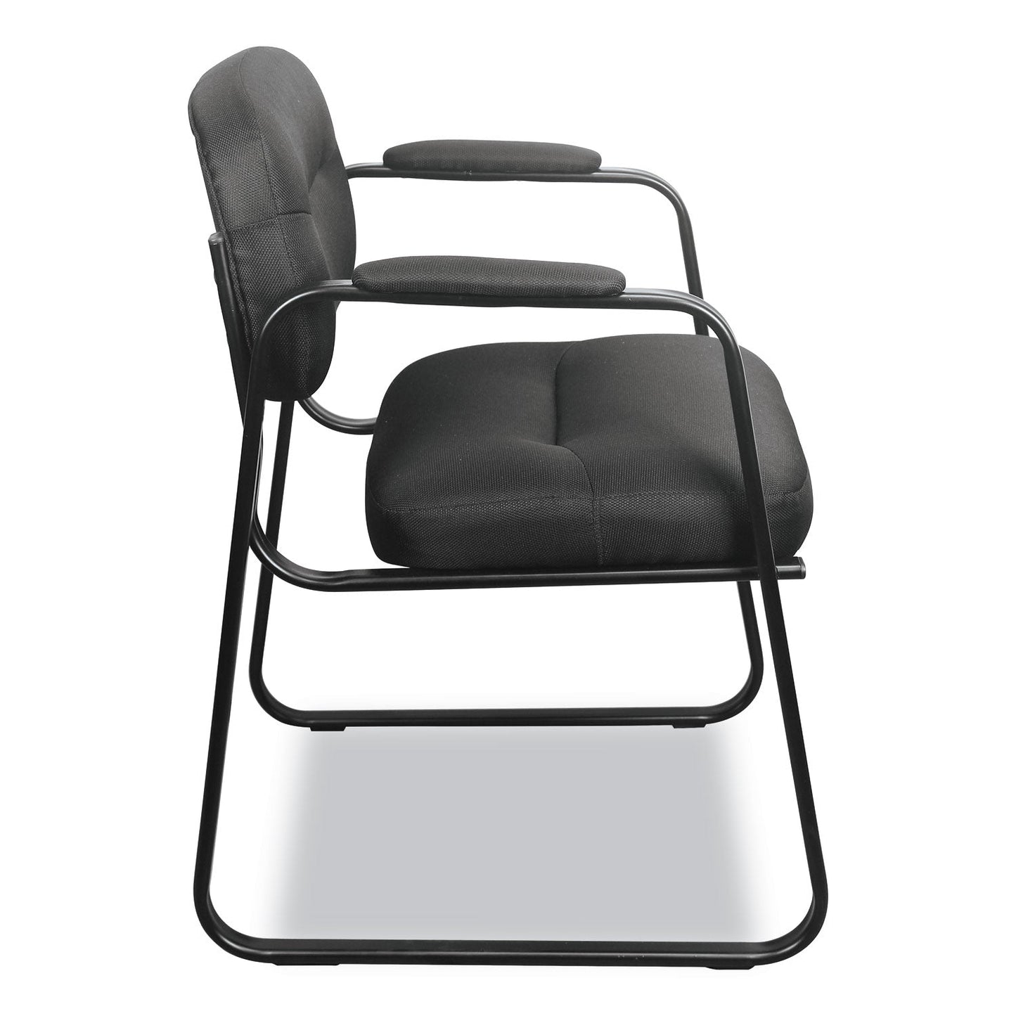 HON HVL653 Leather Guest Chair, 22.25" x 23" x 32", Black