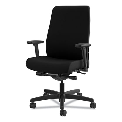 HON Endorse Upholstered Mid-Back Work Chair, Supports Up to 300 lb, 17.5" to 21.75" Seat Height, Black