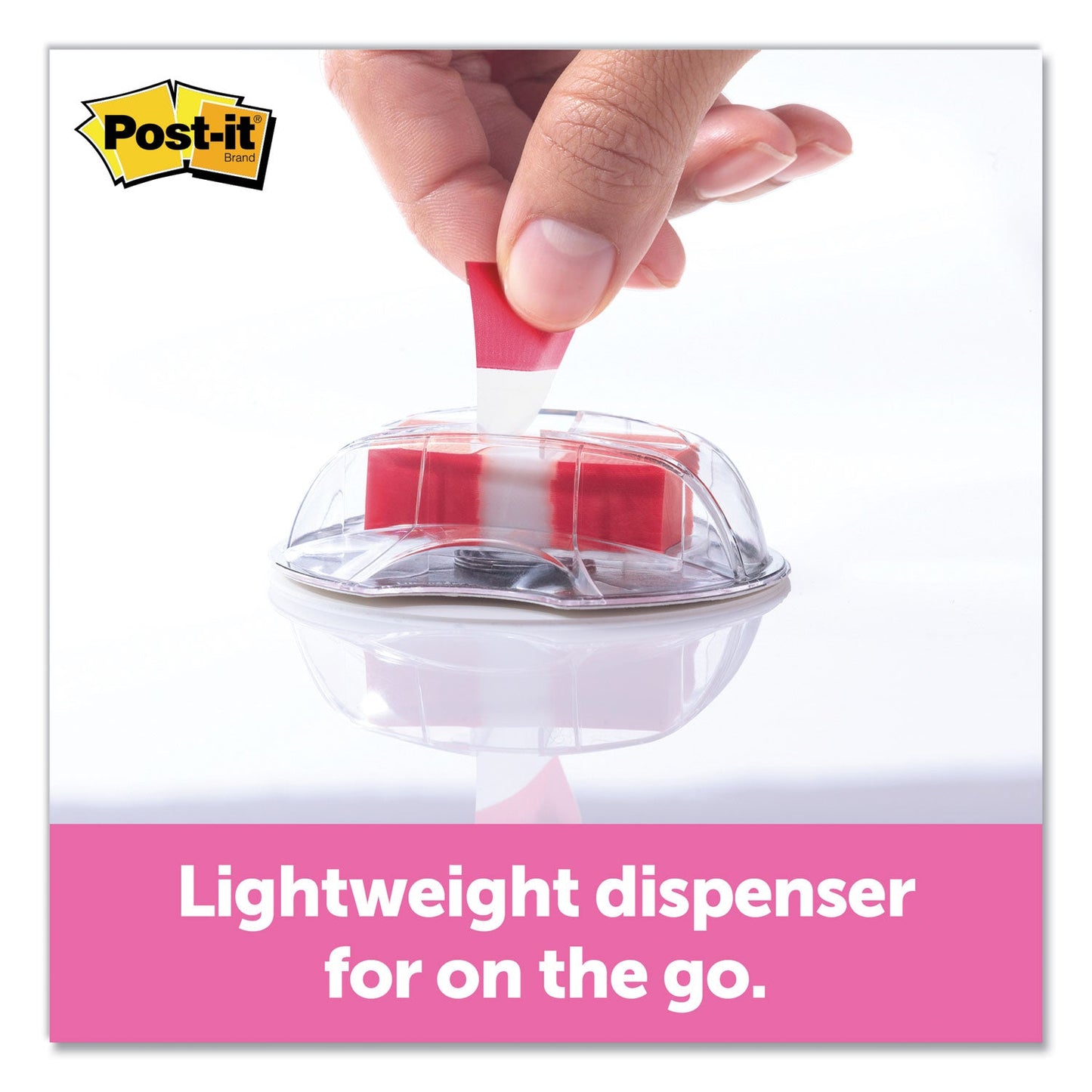 Post-it Page Flags in Desk Grip Dispenser, 1 x 1.75, Red, 200/Dispenser