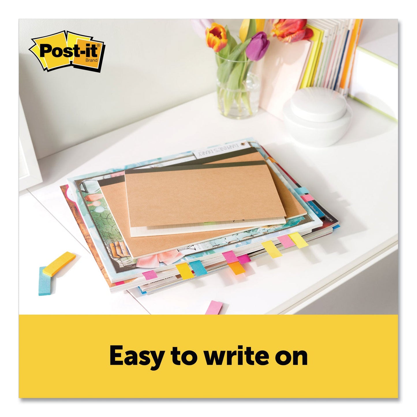 Post-it Page Flag Markers, Assorted Brights, 100 Flags/Pad, 5 Pads/Pack