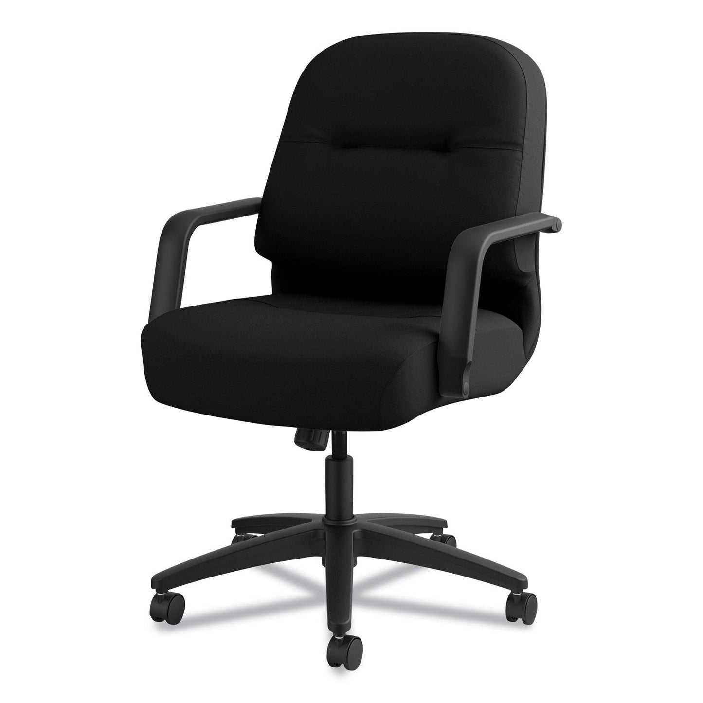 HON Pillow-Soft 2090 Series Managerial Mid-Back Swivel/Tilt Chair, Supports Up to 300 lb, 17" to 21" Seat Height, Black