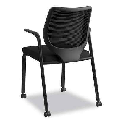 HON Nucleus Series Multipurpose Stacking Chair, ilira-Stretch M4 Back, Supports Up to 300 lb, Black