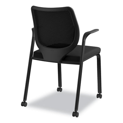 HON Nucleus Series Multipurpose Stacking Chair, ilira-Stretch M4 Back, Supports Up to 300 lb, Black