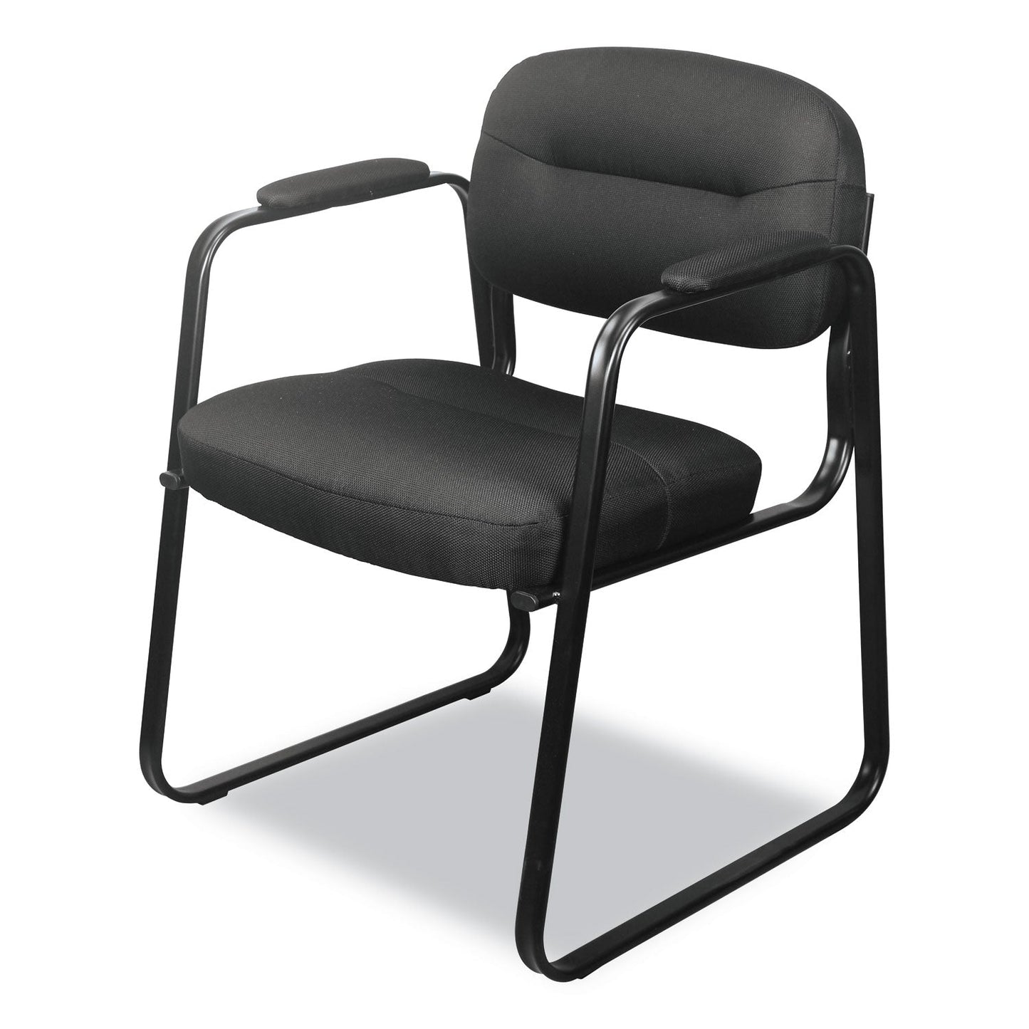 HON HVL653 Leather Guest Chair, 22.25" x 23" x 32", Black