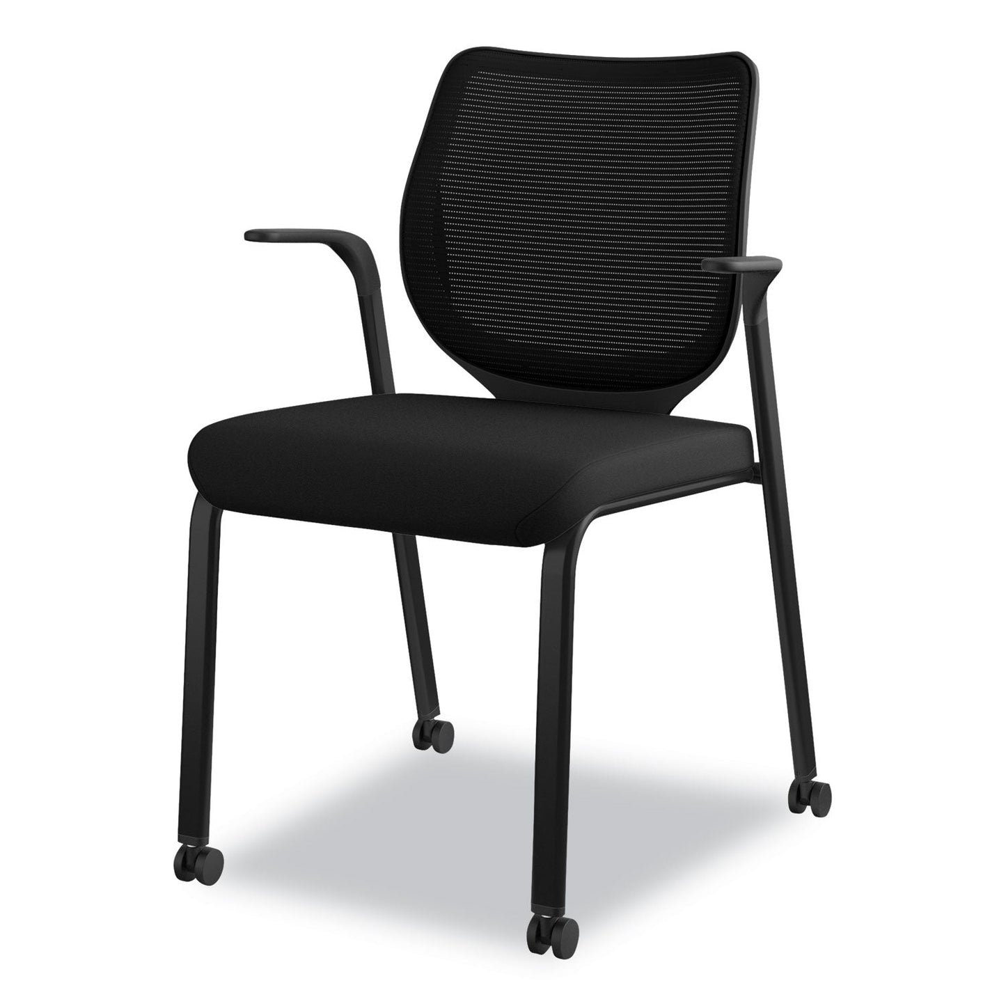HON Nucleus Series Multipurpose Stacking Chair, ilira-Stretch M4 Back, Supports Up to 300 lb, Black