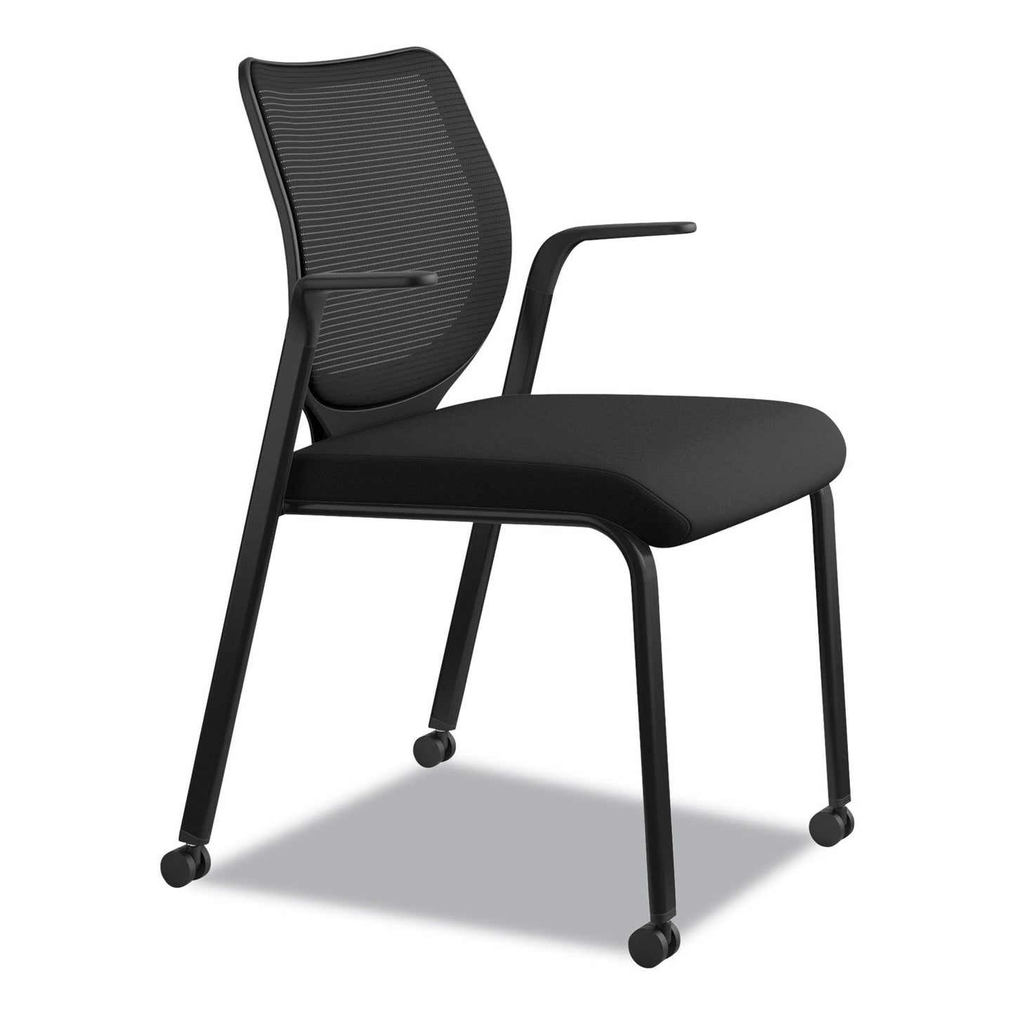 HON Nucleus Series Multipurpose Stacking Chair, ilira-Stretch M4 Back, Supports Up to 300 lb, Black