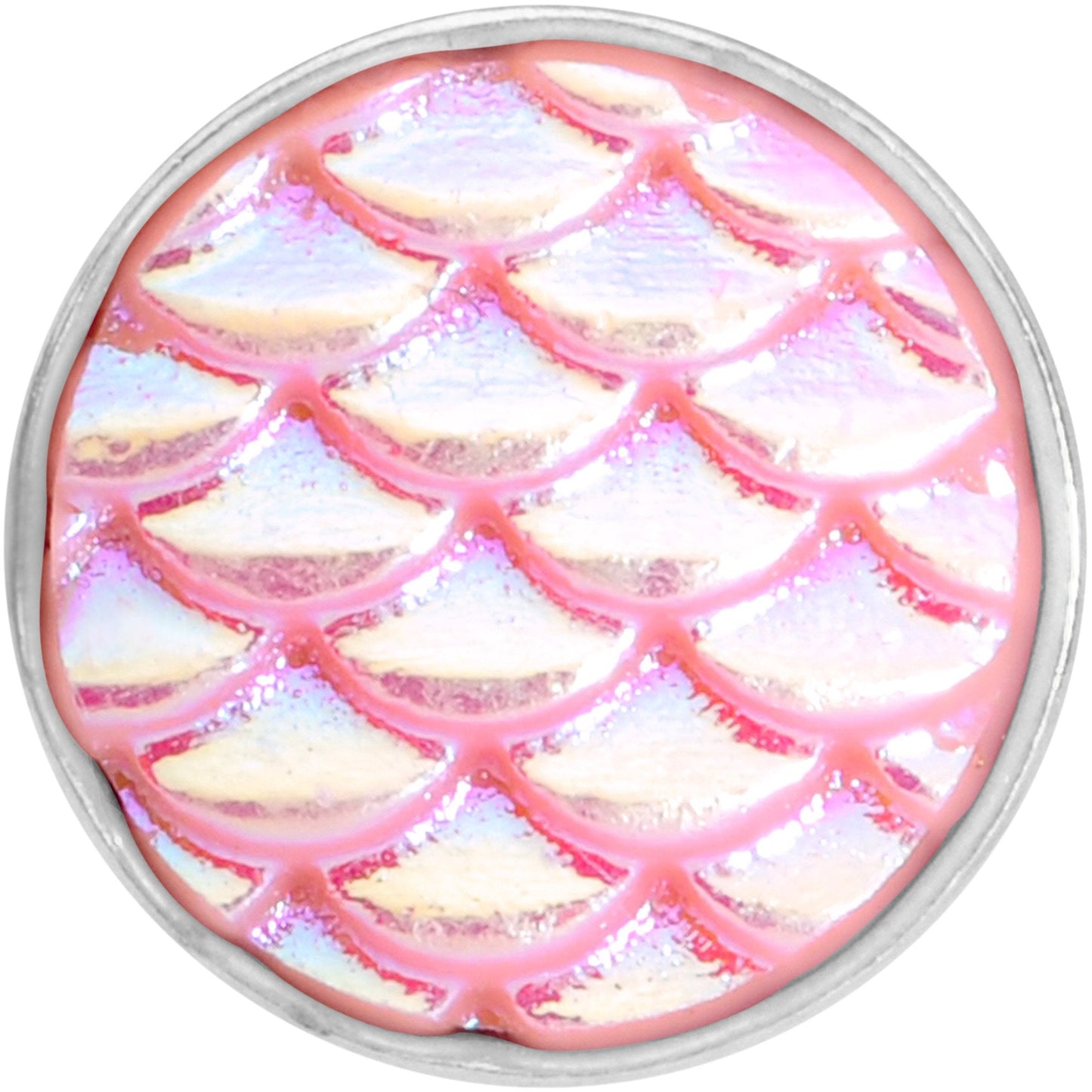 Pink Mermaid Scale Barbell Tongue Ring