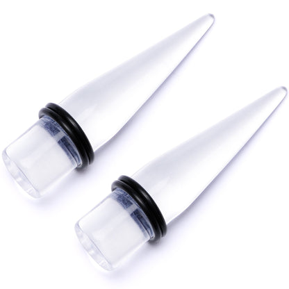 Freaky Fun Lightweight Clear Acrylic Straight Taper Set 2mm to 1 Inch