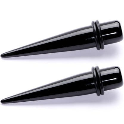 Lightweight Black Acrylic Straight Taper Set 10mm to 25mm