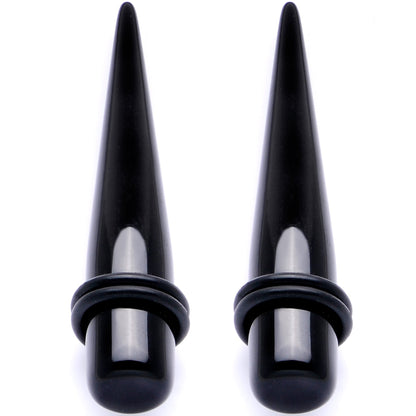 Lightweight Black Acrylic Straight Taper Set 10mm to 25mm