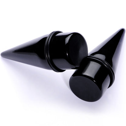 Lightweight Black Acrylic Straight Taper Set 10mm to 25mm
