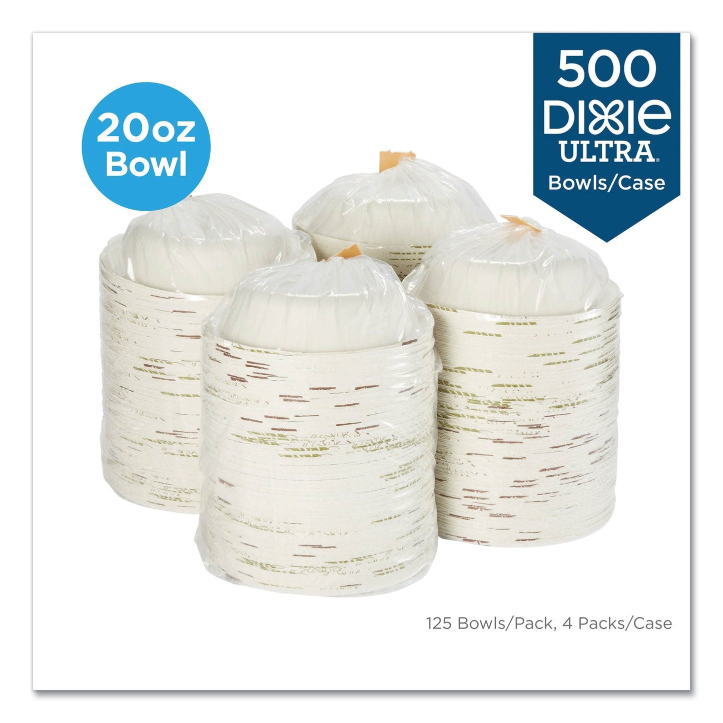 Dixie Pathways Heavyweight Paper Bowls, 20 oz, Green/Burgundy, 500/Carton