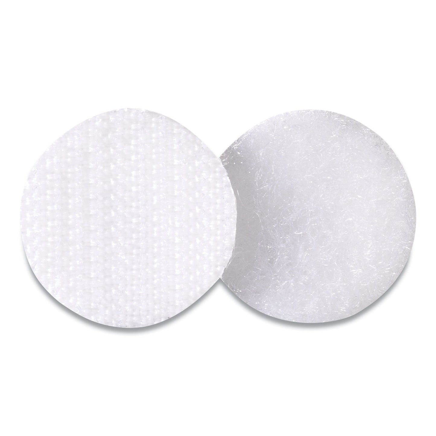 VELCRO Sticky-Back Fasteners, Removable Adhesive, 0.75" dia, White, 200/Box