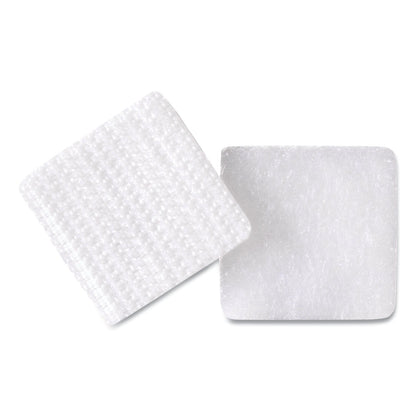VELCRO Sticky-Back Fasteners, Removable Adhesive, 0.88" x 0.88", White, 12/Pack