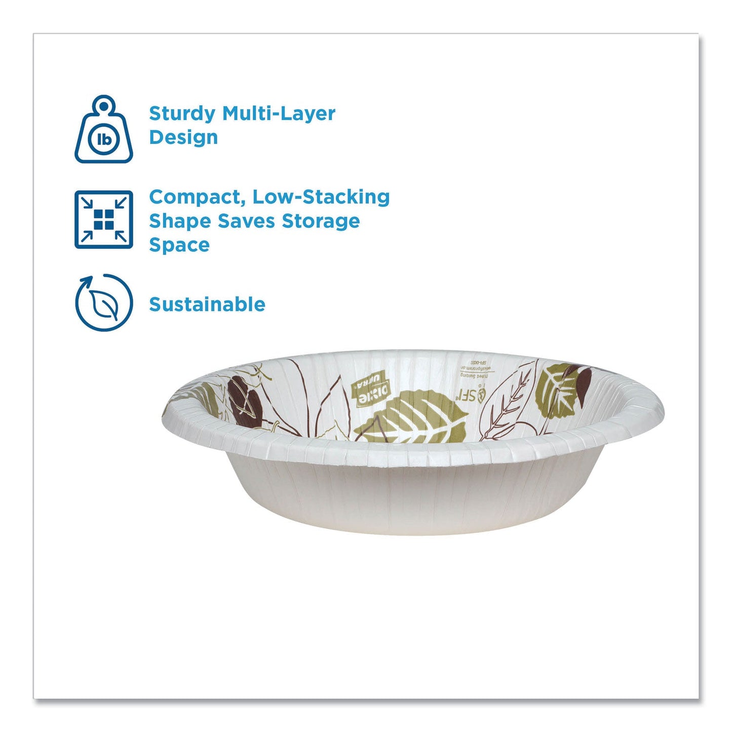Dixie Pathways Heavyweight Paper Bowls, 20 oz, Green/Burgundy, 500/Carton