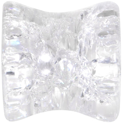 Clear Shattered Glass Saddle Plug Set 6mm to 16mm
