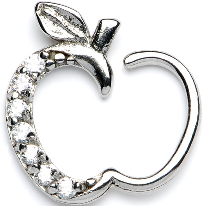 16G 3/8 Clear CZ Gem Tasty Treat Right Apple Closure Ring