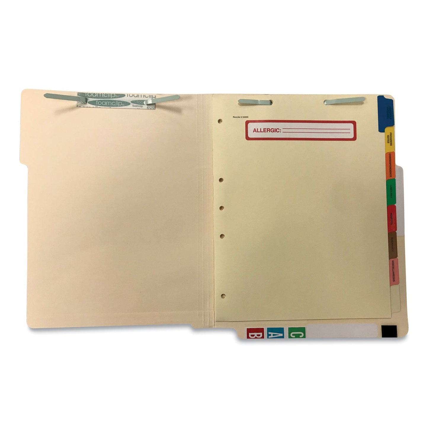 Tabbies Side Tab Medical Chart Divider Sets, 8-Tab, Assorted Medical, 11 x 9, Manila, 40 Sets